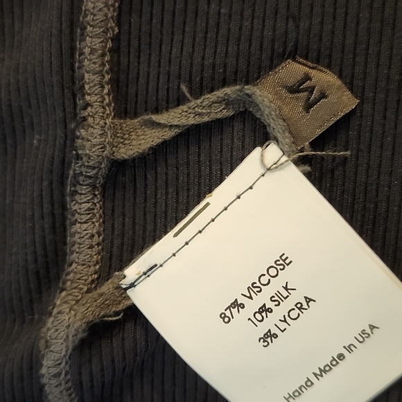 Enzo Costa ribbed cap sleeve midi dress Black Strechy Viscose & Silk Soft Medium - Picture 7 of 10